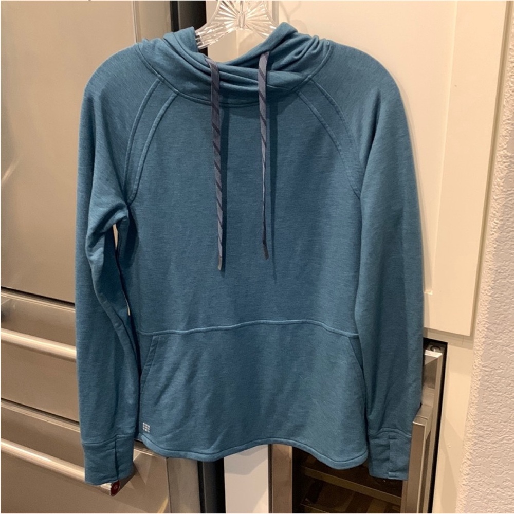 Title Nine Manresa Hoodie, color is Lakeshore, S